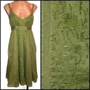 BANANA REPUBLIC green boho dress 6